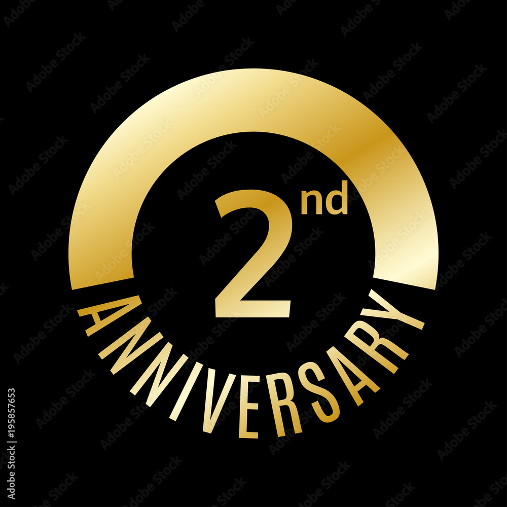 2 year anniversary icon. 2nd celebration template for banner, invitation, birthday. Vector illustration. 2 year anniversary icon. 2nd celebration template for banner, invitation, birthday. Vector illustration.