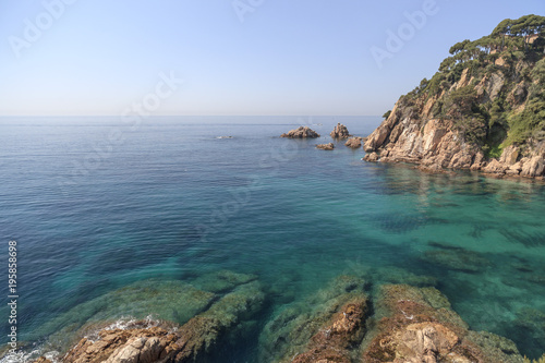 Mediterranean view, sea and cliffs in Blanes, Costa Brava, province Girona, Catalonia, Spain. © joan_bautista