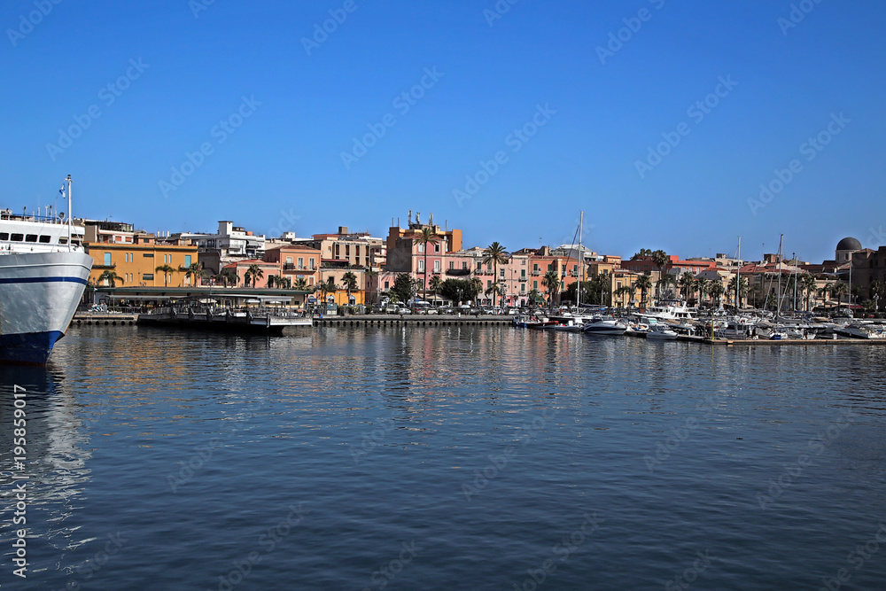 Milazzo, Sicily, Italy. View of the city and port