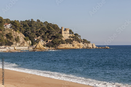 Mediterranean beach in Lloret de Mar, Costa Brava, Province Girona, Catalonia, Spain.