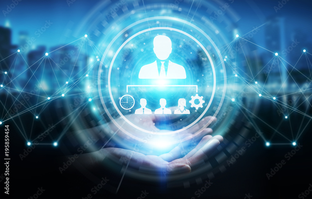 custom made wallpaper toronto digitalBusinesswoman using business leadership chart 3D rendering