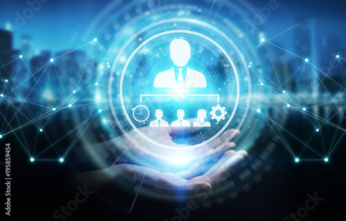 Wallpaper Mural Businesswoman using business leadership chart 3D rendering Torontodigital.ca