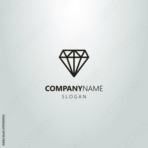 black and white linear abstract gem logo