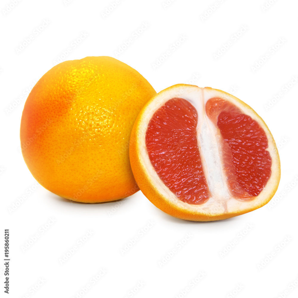 Fresh delicious grapefruit isolated on white background. Creative minimalistic food concept. Fresh delicious grapefruit isolated on white background. Creative minimalistic food concept.