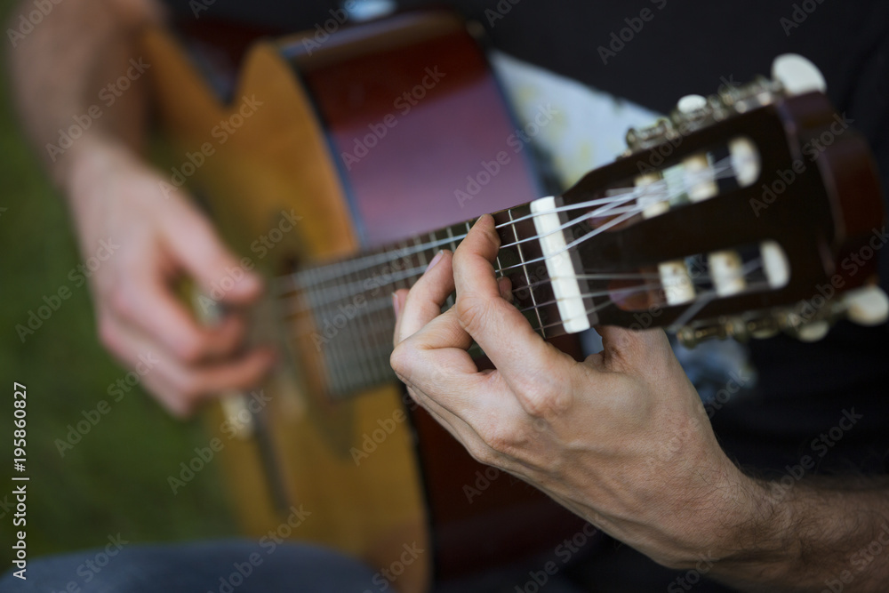 Fototapeta premium Guitar chord closeup