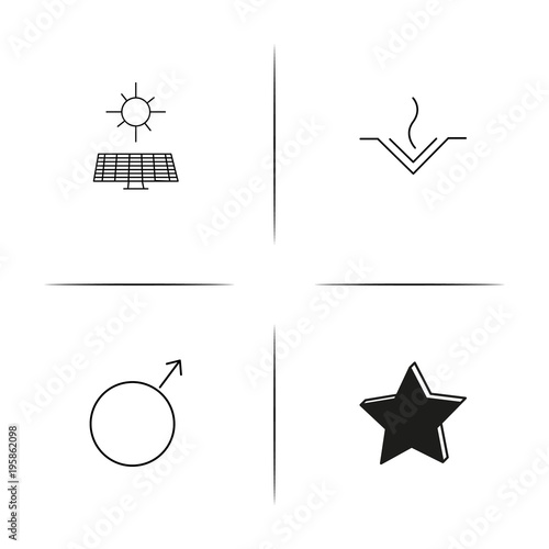 Astrology simple linear icon set.Simple outline icons