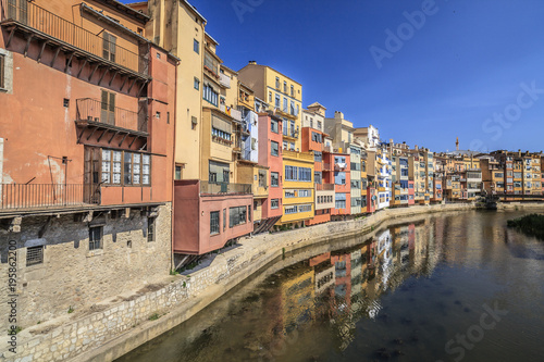  City view  colored houses over river  Girona  Catalonia.Spain.
