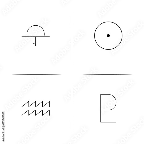 Astrology simple linear icon set.Simple outline icons