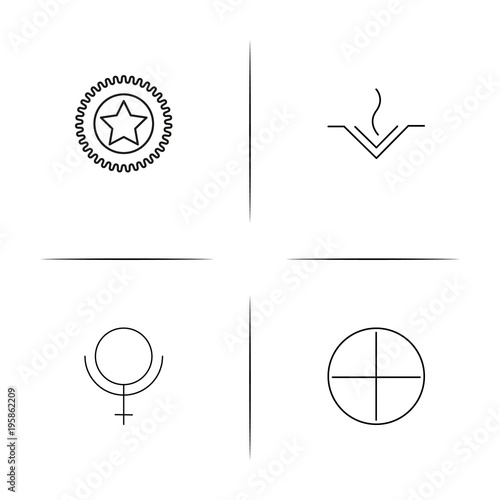 Astrology simple linear icon set.Simple outline icons