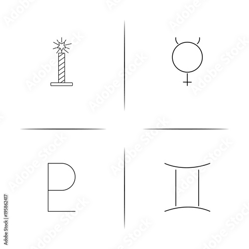 Astrology simple linear icon set.Simple outline icons