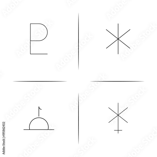 Astrology simple linear icon set.Simple outline icons