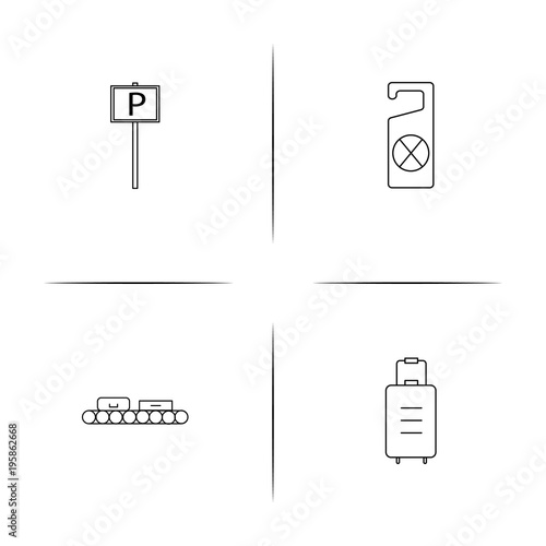 Travel simple linear icon set.Simple outline icons