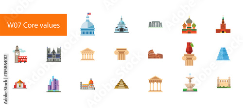 Core values icon set