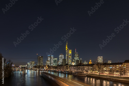 The skyline of the banking metropolis in Frankfurt am Main. Frankfurt  Germany   5 March 2018