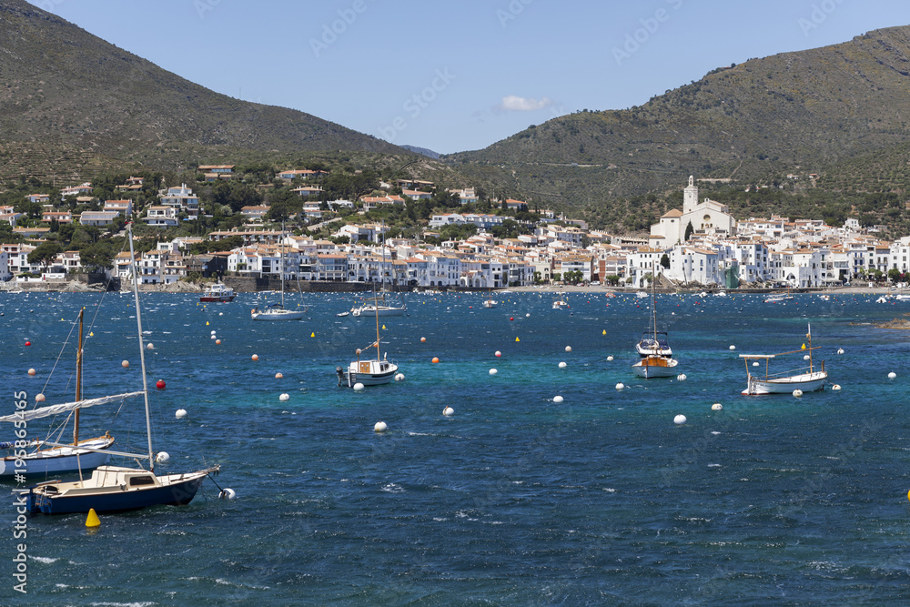 View of the town and shoreline  Cadaques,Costa Brava, province Girona, Catalonia.Spain.