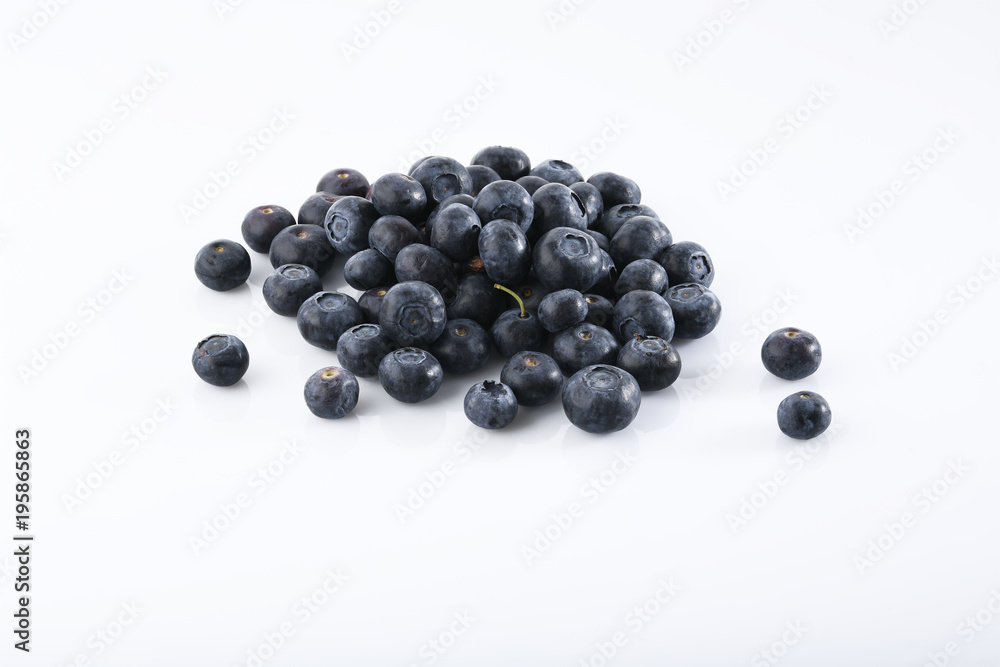 Fruit: Close up of Fresh Blueberries Isolated on White Background Fruit: Close up of Fresh Blueberries Isolated on White Background