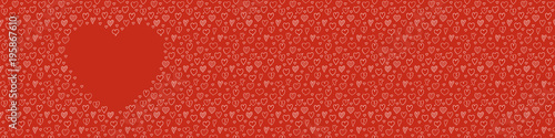 Background with hand drawn hearts nad copyspace. Template of a banner. Vector.
