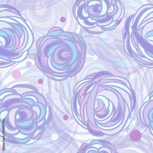 Obraz na płótnie z abstrakcyjnym wzorem roślinnym inspirowanym kwiatami róż 