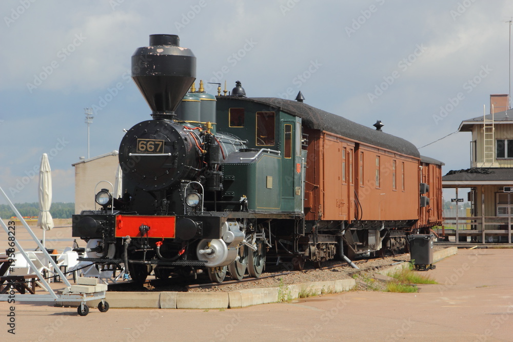 Naklejka premium Cafe in the form of a railway station