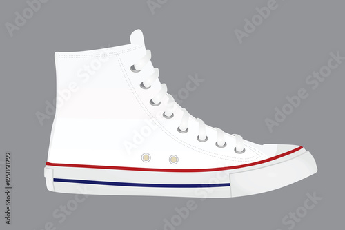 White canvas shoes. vector illustration 