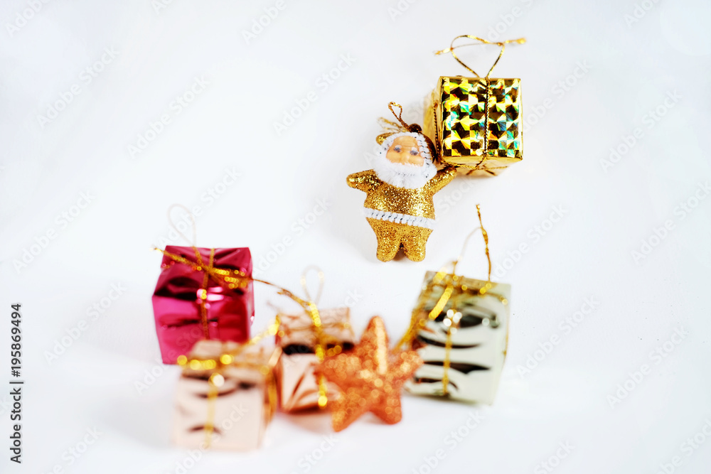 Christmas Decoration on isolated white background with copy space Christmas Decoration on isolated white background with copy space