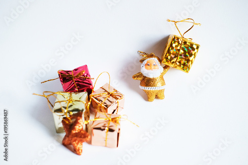 Christmas Decoration on isolated white background with copy space