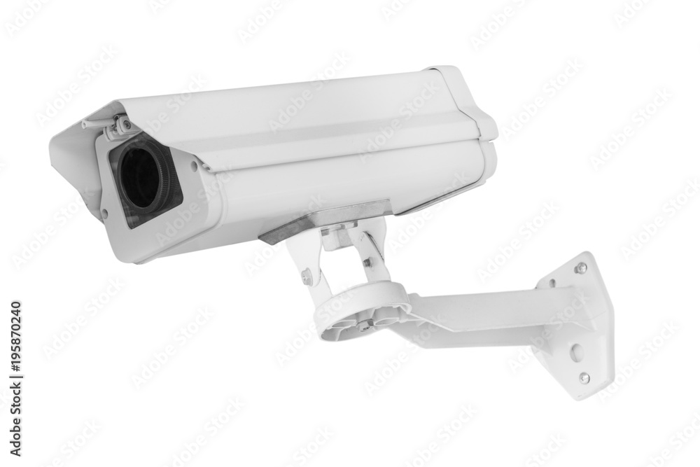 Security camera(cctv) isolated on white background - clipping paths