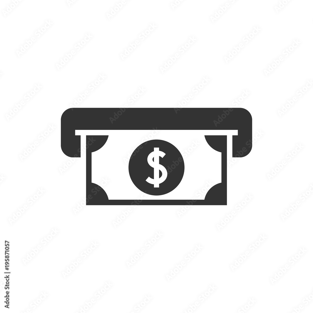 Atm cash black icon
