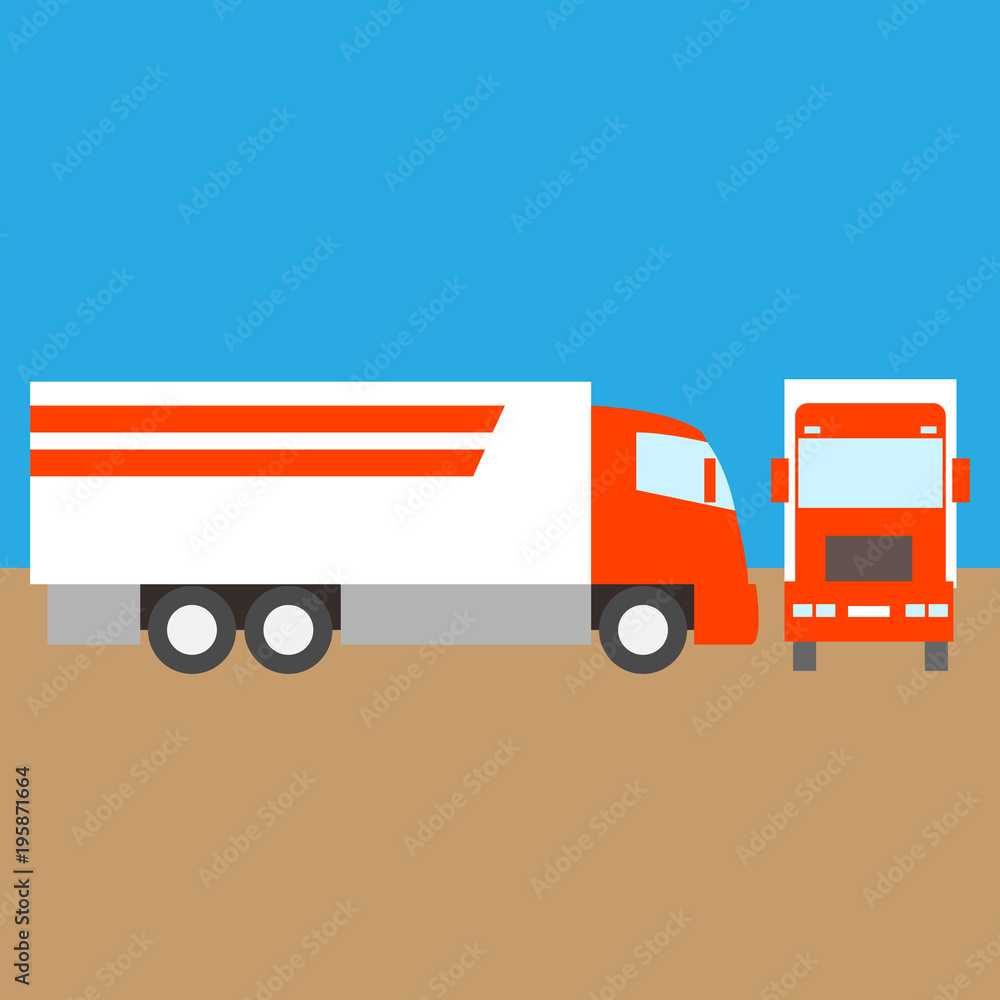 truck red vector illustration flat style profile truck red vector illustration flat style profile