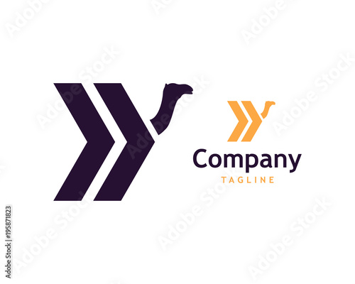 Camel Arrow for Travel Sign Symbol Icon Modern Logo Company Vector
