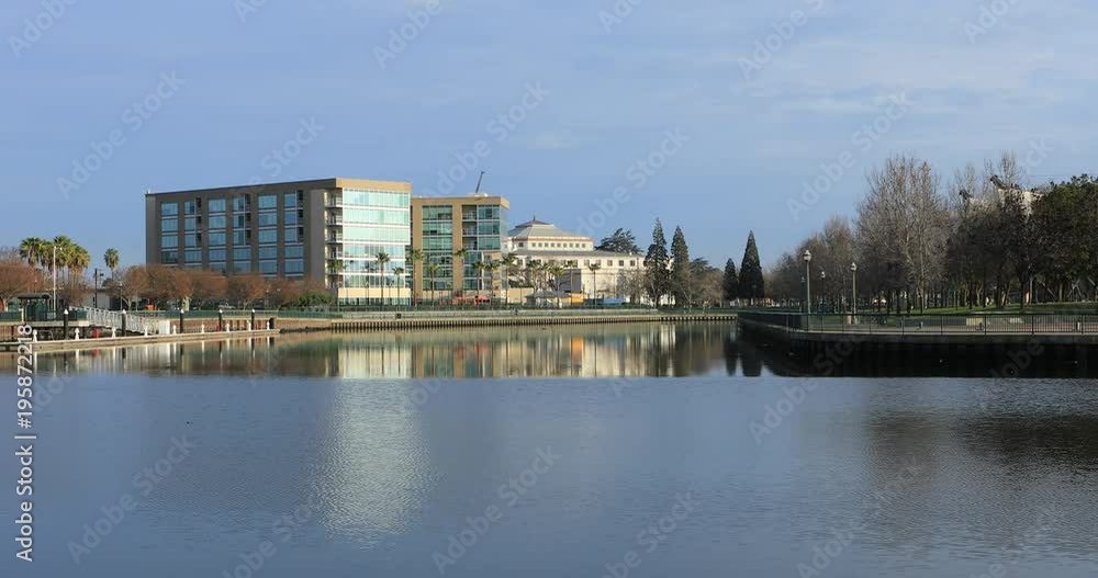 View of Stockton, California near the Mcleod Lake 4K View of Stockton, California near the Mcleod Lake 4K