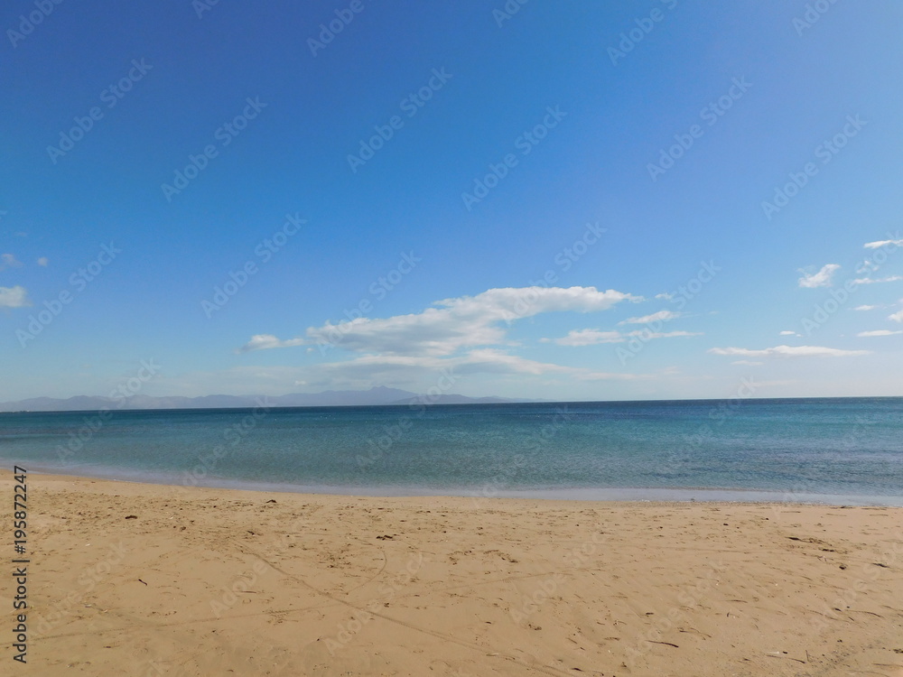 A beautiful sandy beach in Attica, Greece	