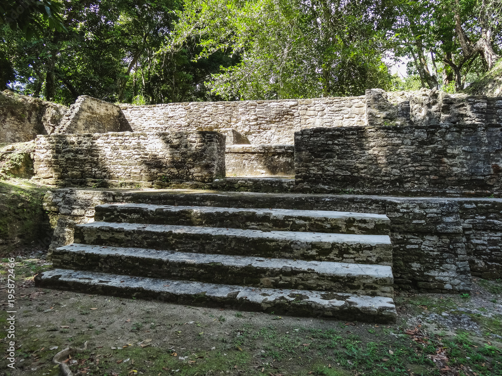 View To Xunantunich Archaeological Reserve Ruins In Belize Stock Photo ...