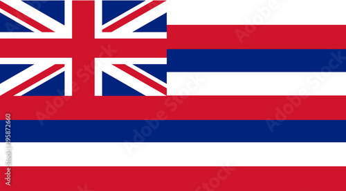 Vector image of Hawaii State flag. Ka Hae Hawaii. Proportion2:3. EPS10.