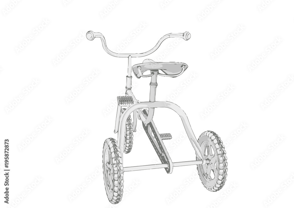 sketch of child bicycle vector. sketch of child bicycle vector.
