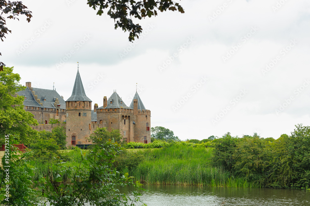 Medieval castle in Muiden near Amsterdam - Netherlands - architecture background.