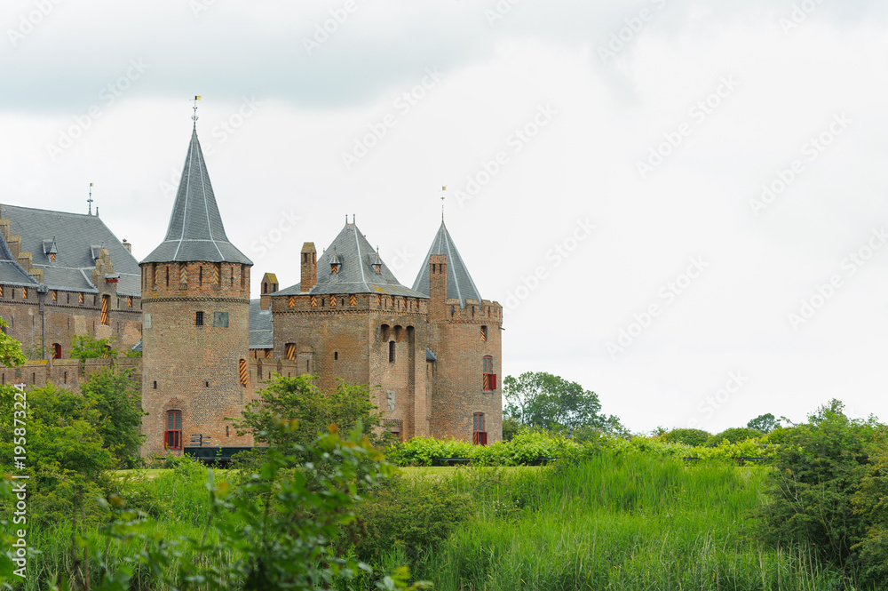 Medieval castle in Muiden near Amsterdam - Netherlands - architecture background.