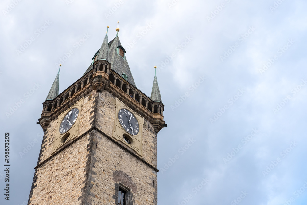 Top of Astronomical clock, or Prague orloj, a medieval astronomical clock located in Prague, the capital city of the Czech Republic.