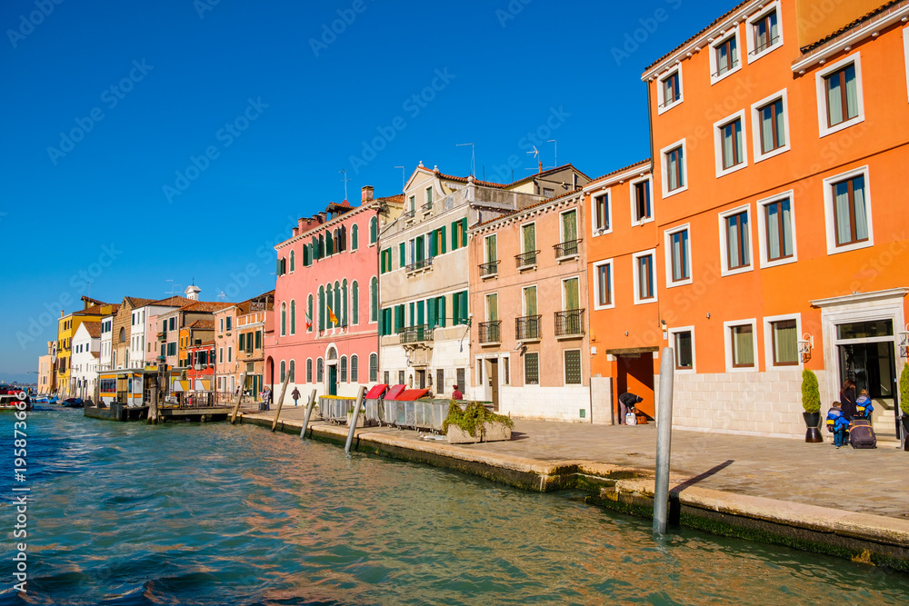 View of the Grand Canal at Venice Italy.