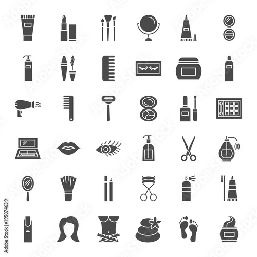 Cosmetics Solid Web Icons
