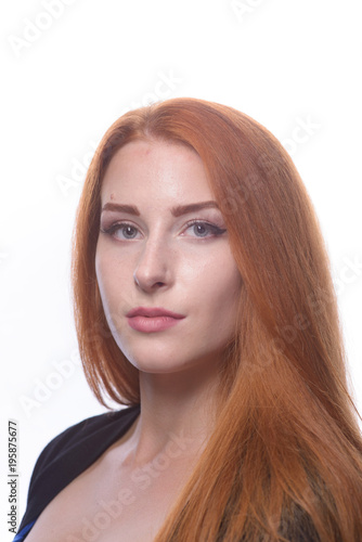 Portrait photo shoot of a beautiful young red-haired girl