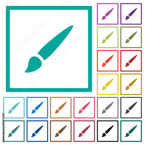 Free Download Brush flat color icons with quadrant frames - GFXLoad