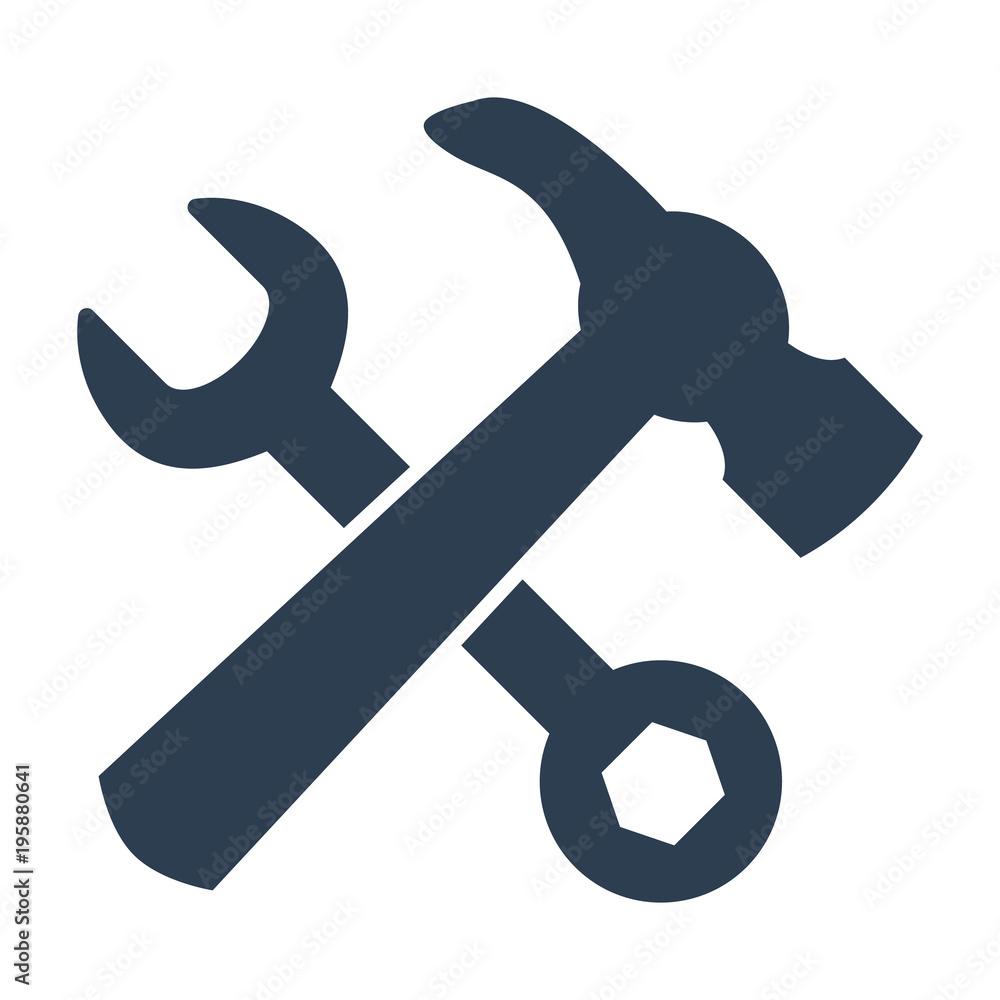 Service tool icons on white background. Service tool icons on white background.