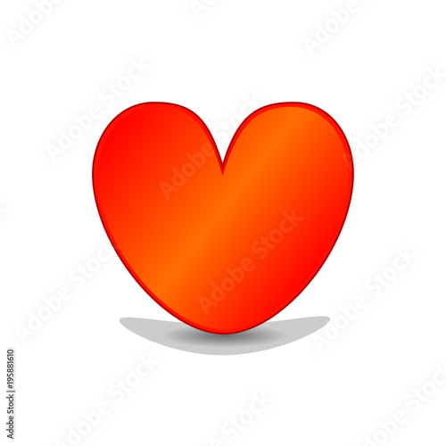 The symbol of love, red heard icon, illustration vector