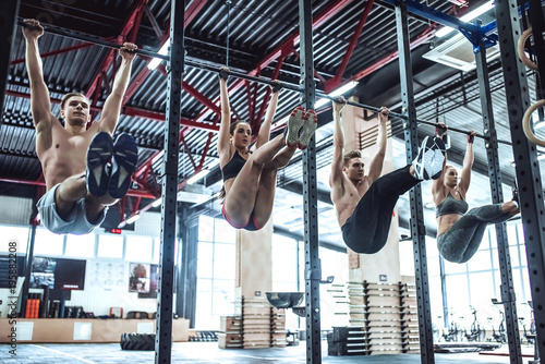 Group training in gym