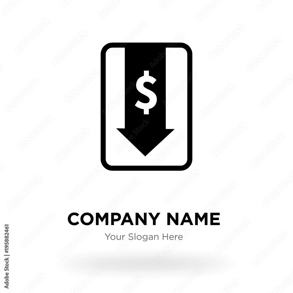 Money down arrow company logo design template, Business corporate vector icon Money down arrow company logo design template, Business corporate vector icon