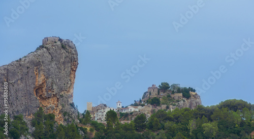 Rock and the ancient fortress San Jose castle. Guadalest. Alicante. Spain. © Andrey