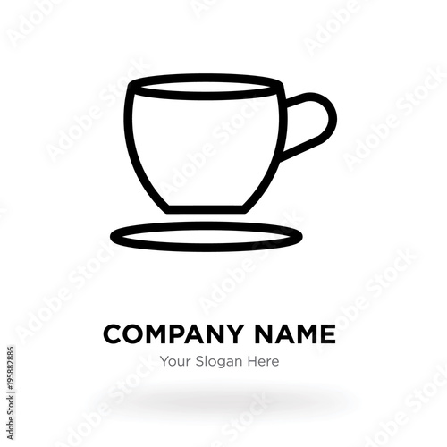 Tea or coffee cup company logo design template, Business corporate vector icon