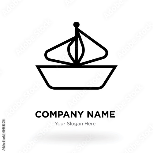 Ship company logo design template, Business corporate vector icon