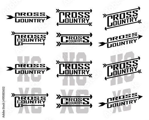 Cross Country Designs is an illustration of twelve designs for cross country runners in schools, clubs and races. Great for t-shirt, flyers and school designs.